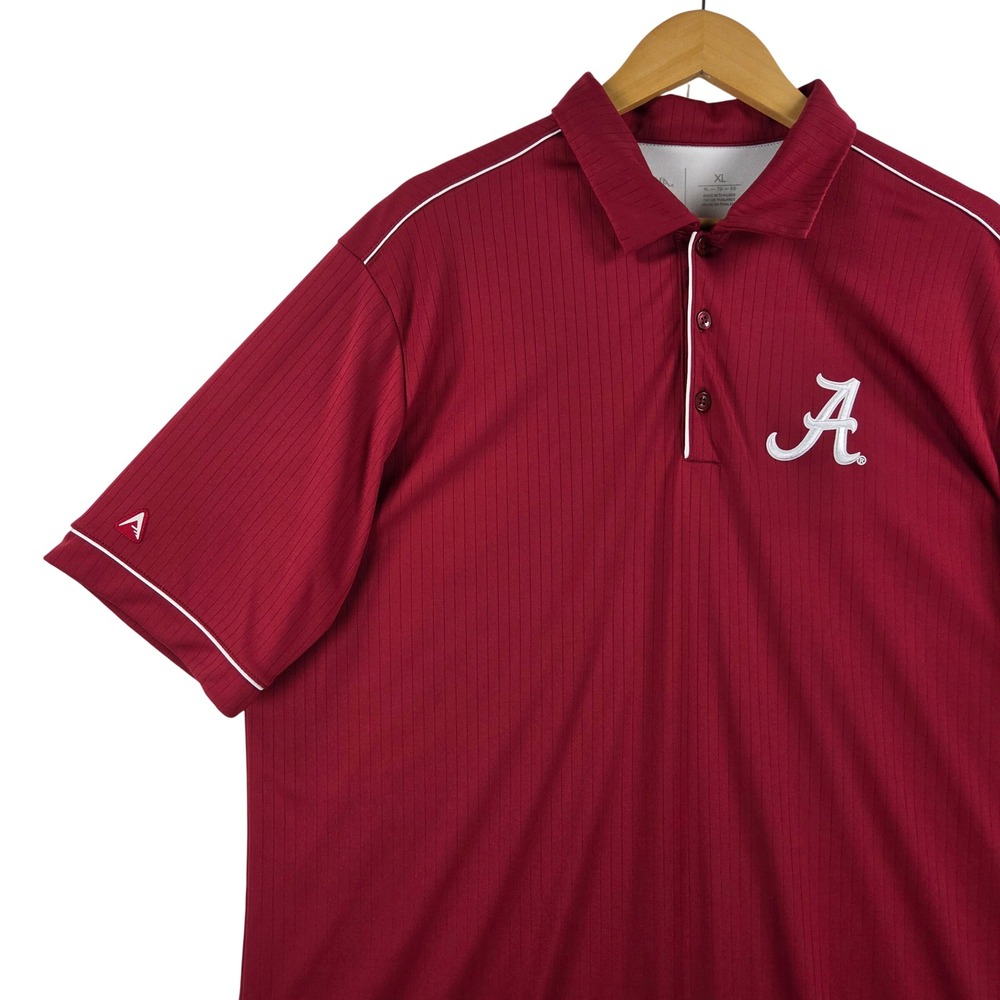 Antigua Alabama Crimson Tide Mens XL Polo Shirt Crimson Red Short Sleeve Logo